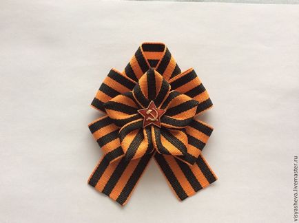 Hogyan készítsünk St. George szalag szatén szalag kezeddel (szalag) Hogyan készítsünk St. George szalag szatén szalagokkal kezük