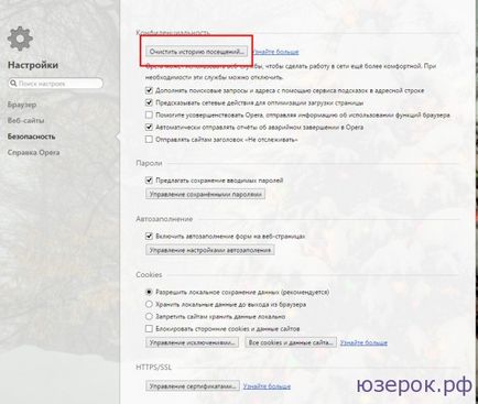 Hogyan lehet törölni a történelem az opera, a számítógép próbababa