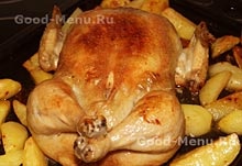 Csirke burgonyával kemencében - egy recept lépésről lépésre fotók
