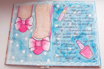 Személyes napló lányoknak ötleteket a tervezés (fotó)