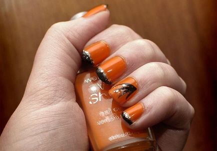 Orange manikűr - egy fotó és egy leírást példa (manikűr tovább tart) Orange manikűr - egy fénykép és egy leírást példa