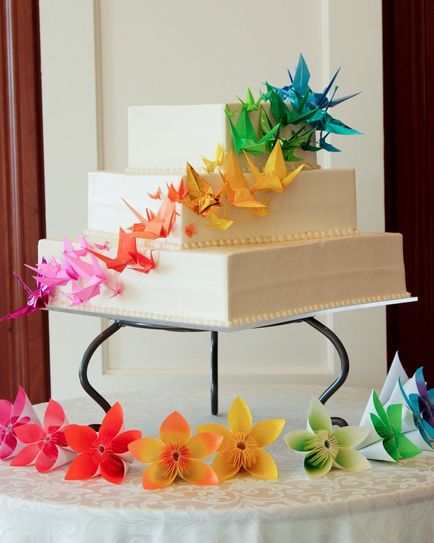 Origami - divatos modern esküvői dekoráció - patidekor
