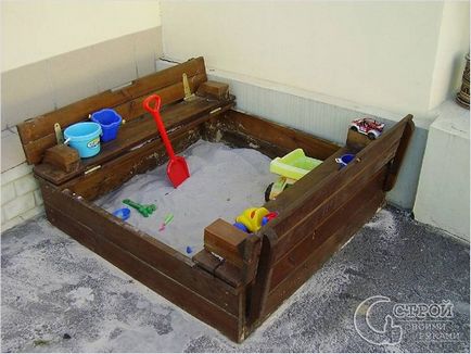 Sandbox kezeddel - hogyan lehet a gyermekek sandbox (fotó)