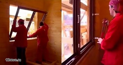 Független telepítése műanyag ablakok egy fából készült ház