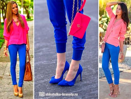 Abból, amit viselni női kék nadrág - 160 fotó, Beauty Box