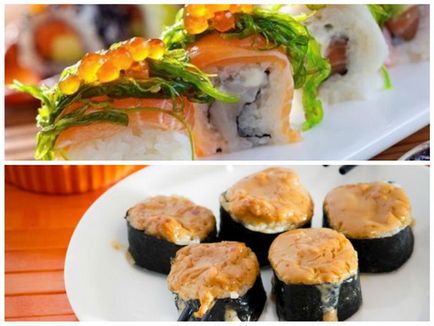 Sushi tekercsek és evett hideg vagy meleg