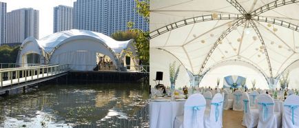 Az esküvő egy sátorban a természet a design és a teljesítmény