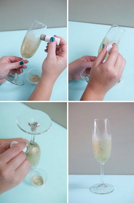Esküvői poharak a kezüket - egy fotó és tervezési módszerek