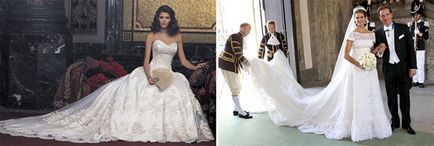Esküvői ruha, hosszú vonat - népszerű típus és modell fotókkal