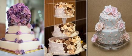 Esküvői torta virágok - lehetőség dekorációk és dísztárgyak fotókkal
