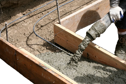 Beton bedolgozása a zsaluzat egymásra, nyomás a falakon (nyomás) Öntött beton a zsaluzat felrakás, nyomást gyakorol a falakon