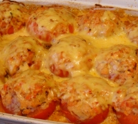 Sült töltött paradicsom fotó recept (sült) Sült töltött paradicsom recept fotók