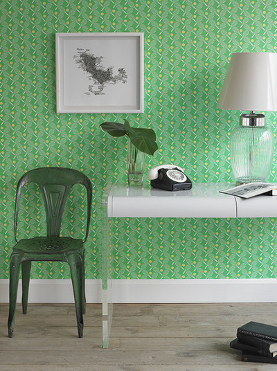 A zöld szín a belső fotót zöld belsővel és designer ötletek