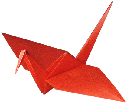 Crane origami papír meg a kezét és egy videó áramkör