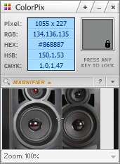 Colorpix, миниатюрен полезност за определяне на цвета на всяка точка на екрана