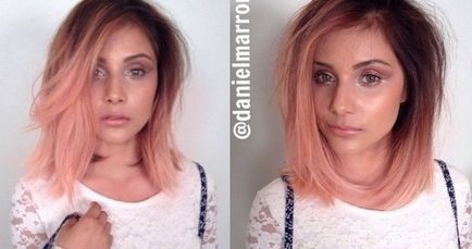 Цвят на косата от розово злато - снимка и боя формула