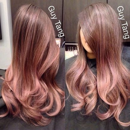 Цвят на косата от розово злато - снимка и боя формула