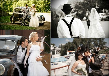 Gangster сватба - дизайнерски идеи, екипировки младоженци, фото и видео