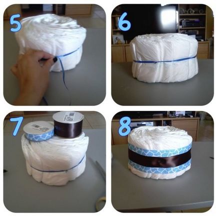 Осъществяване на торта от памперси с ръцете си в детайли, със снимки