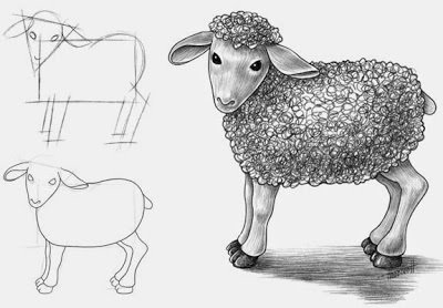 Как да се направи коза и коза за децата постепенно молив година кози и овце Смешните Картини ~