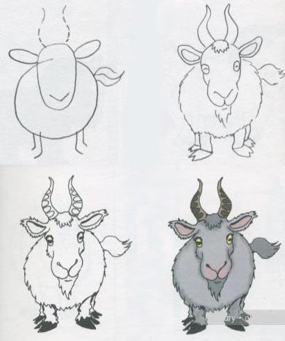 Как да се направи коза, коза, етапи коза молив