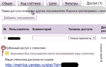 Как да се създаде достъп гост на Yandex метричен