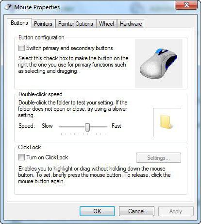 Как да конфигурирате мишката върху Windows 7 на лаптопа и компютър