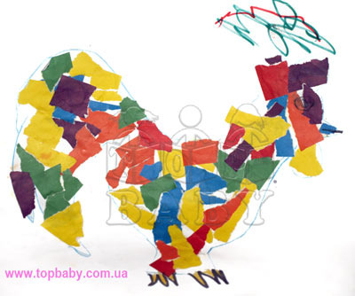Как да направите приложения от хартия - петел, пилешки - (за деца дъски