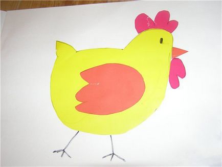 Как да направите приложения от хартия - петел, пилешки - (за деца дъски