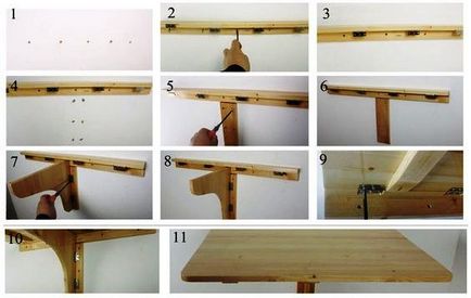 Как да си направим сгъваема маса с закрепване към стената, за кухнята с ръцете си