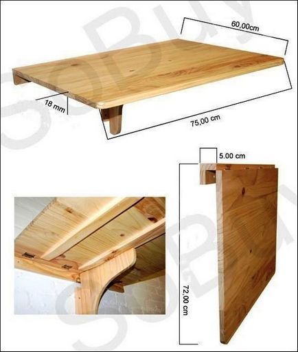 Как да си направим сгъваема маса с закрепване към стената, за кухнята с ръцете си
