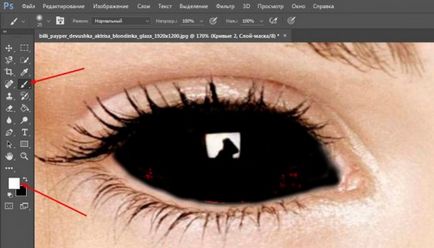 Както и в Photoshop да направи подробни инструкции за черни очи