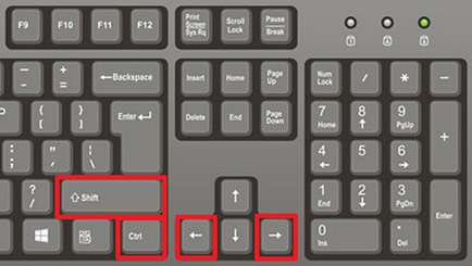 Как да изберете текст с клавиатурата