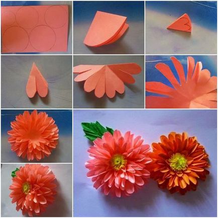 Как да се намали цветя от хартия със собствените си ръце