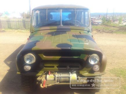 Camouflage УАЗ кола с ръцете си