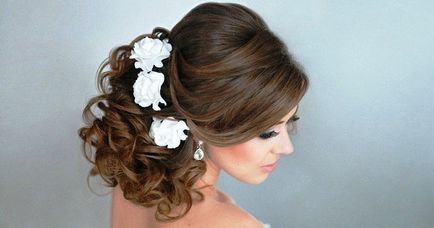 Красиви сватбени прически за средна коса - с воал, бретон, диадема, цветя