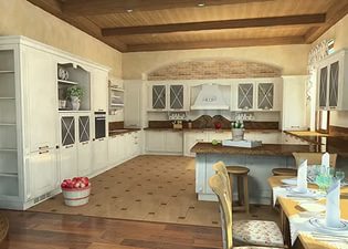 Кухня-трапезария (44 снимки) план комбинира кухненски съоръжения като визуално отделни области