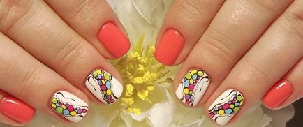 Fashion Nails шарени 2017-2018 - снимка идеи, красив маникюр с модел на къси и дълги