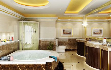 Опънати тавани в банята (30 снимки) красив дизайн