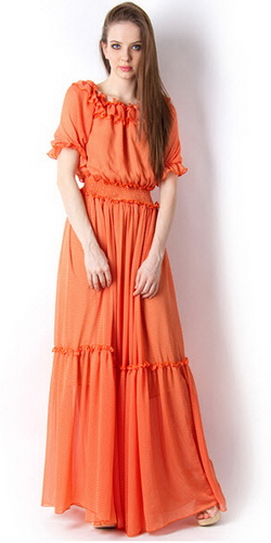 Orange рокля - това е хит! 40 снимки - какво да облека