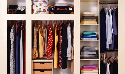 Организация на пространството в гардероба как да съхранявате неща