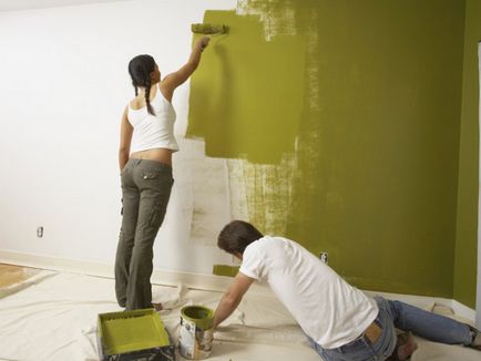 Декорация на стените са евтини и уникални видове редят на бетонови повърхности, боя, LSU, видео, снимки