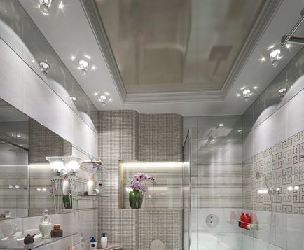 Плюсове и минуси на окачени тавани в снимките за баня и съвети