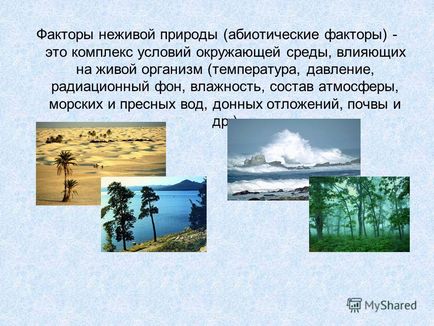 Представяне на местообитание (околна среда) е всичко, което заобикаля живия организъм