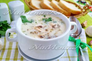 Сирене супа с гъби, рецепта с разтопено сирене