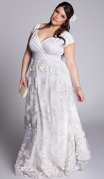 Сватбени рокли за жените с наднормено тегло (40 снимки) дълги и къси стилове