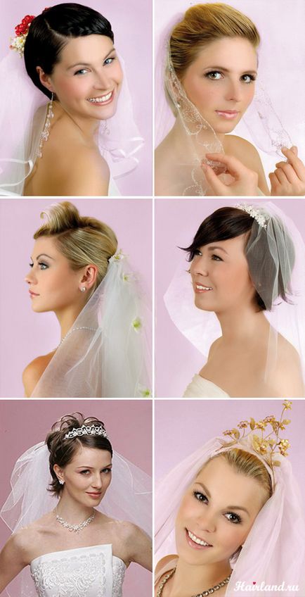 Сватбени прически за къса коса 58 снимка