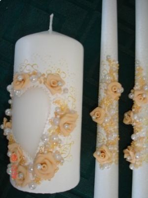 Сватбени свещи с ръцете си