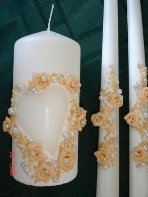 Сватбени свещи с ръцете си