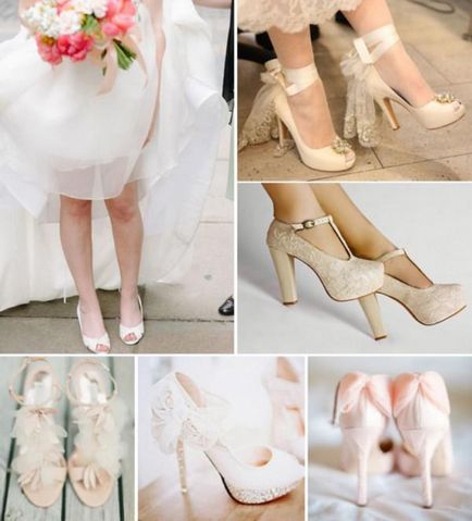 цвят слонова кост сватбена рокля и подбора на букет, обувки и бижута